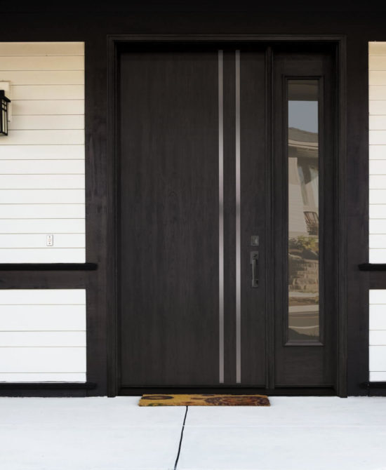 MG C603 Contemporary Cherry Stainless Inlay Black Stain Horizontal Medium