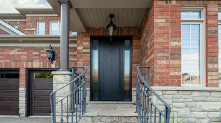 #LoveMyMGDoor Photo Contest Cover - Customer's Home Entryway - Thomas Contemporary Edge Smooth Door