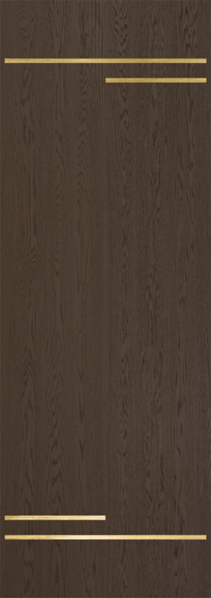 Contemporary Stainless Inlay Oak Fiberglass Exterior Door - O609 - MASTERGRAIN Door