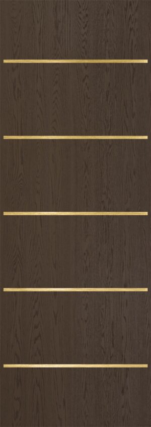 Contemporary Stainless Inlay Oak Fiberglass Exterior Door - O613 - MASTERGRAIN Door